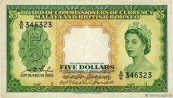 5 Dollars MALAYA and BRITISH BORNEO  1953 P.02a