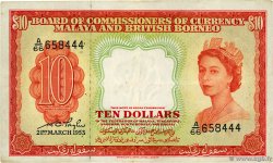 10 Dollars MALAYA and BRITISH BORNEO  1953 P.03a