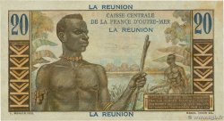 20 Francs Émile Gentil REUNION ISLAND  1946 P.43a AU