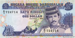 1 Ringgit - 1 Dollar BRUNEI  1989 P.13a