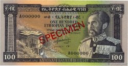 100 Dollars Spécimen ETIOPIA  1966 P.29s