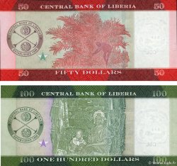 50 et 100 Dollars Lot LIBERIA  2016 P.34 P.35 UNC