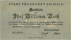 5 Million Mark ALLEMAGNE Francfort 1923 