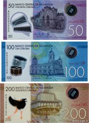 50 100 et 200  Cordobas Lot NIKARAGUA  2014 P.211 P.212 P.213 ST