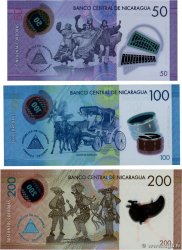 50 100 et 200  Cordobas Lot NIKARAGUA  2014 P.211 P.212 P.213 ST
