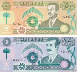 50 et 100 Dinars Lot IRAK  1991 P.075 P.076 FDC