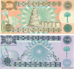 50 et 100 Dinars Lot IRAK  1991 P.075 P.076 FDC