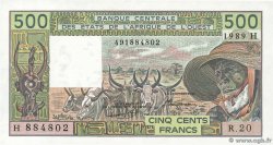 500 Francs ÉTATS DE L&nbsp;AFRIQUE DE L&nbsp;OUEST  1989 P.606Hk
