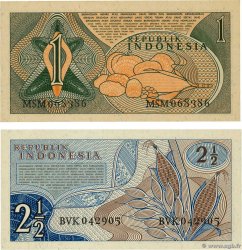 1 et 2,5 Rupiah Lot INDONÉSIE  1961 P.078 et 079 NEUF