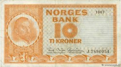 10 Kroner NORVÈGE  1967 P.31d TB