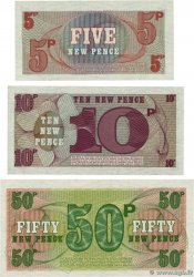 5, 10 et 50 New Pence Lot ANGLETERRE  1972 P.M047, P.M048 et P.M049 NEUF