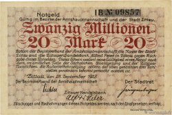 20 Millions Mark ALLEMAGNE Zittau 1923 