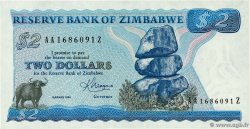 2 Dollars SIMBABWE  1983 P.01b