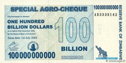 100 Billions Dollars ZIMBABWE  2008 P.64