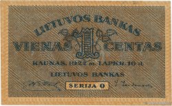 1 Centas LITHUANIA  1922 P.07a
