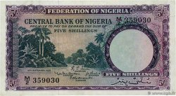 5 Shillings NIGERIA  1958 P.02a
