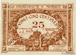 25 Centimes MONACO  1920 P.01a