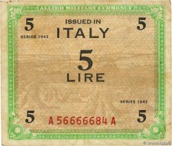 5 Lire ITALY  1943 PM.12a