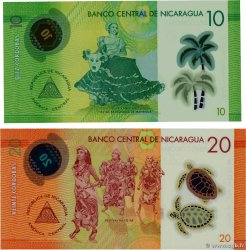 10 et 20 Cordobas Lot NICARAGUA  2007 P.201 P.202 NEUF