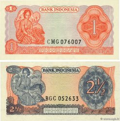 1 et 2,5 Rupiah Lot INDONESIEN  1968 P.102 et 103 ST