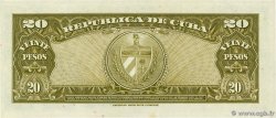 20 Pesos CUBA  1960 P.080c UNC