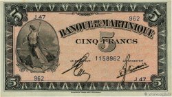 5 Francs MARTINIQUE  1942 P.16b pr.NEUF