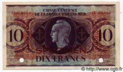 10 Francs Spécimen GUADELOUPE  1943 P.27s FDC