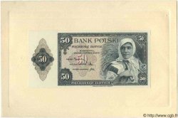 50 Zlotych Épreuve POLOGNE  1939 P.088 NEUF