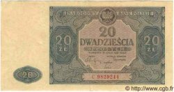20 Zlotych POLOGNE  1946 P.127 SUP