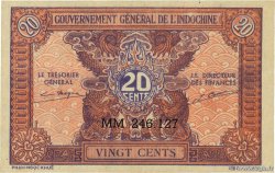 20 Cents INDOCINA FRANCESE  1942 P.090a
