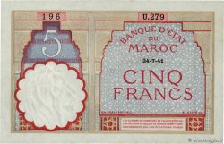 5 Francs MARUECOS  1941 P.23Ab