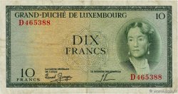 10 Francs LUXEMBOURG  1954 P.48a TB