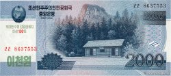 2000 Won Commémoratif NORTH KOREA  2008 P.CS16 UNC