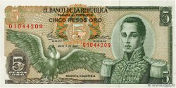 5 Pesos Oro COLOMBIA  1963 P.406a
