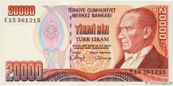 20000 Lira TURKEY  1988 P.201a