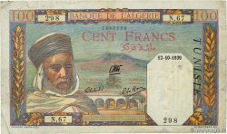 100 Francs TUNISIE  1939 P.13a TB