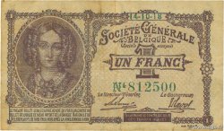 1 Franc BELGIQUE  1918 P.086b TB