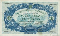 500 Francs - 100 Belgas BELGIUM  1934 P.103a