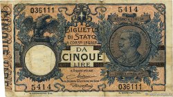 5 Lire ITALIE  1923 P.023f TB