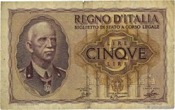 5 Lire ITALIE  1940 P.028 TB