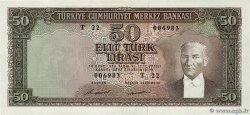 50 Lira TURKEY  1970 P.187A