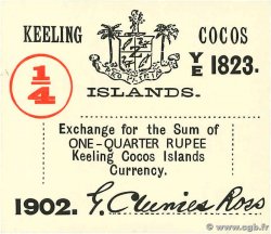 1/4 Rupee ÎLES KEELING COCOS  1902 PS.124 NEUF
