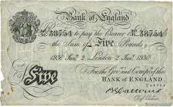 5 Pounds ENGLAND  1930 P.328 F