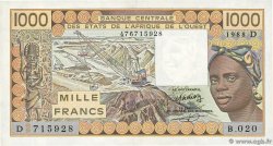 1000 Francs ESTADOS DEL OESTE AFRICANO  1988 P.406Da