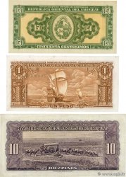 50 Centimes et 1, 10 Pesos Lot URUGUAY  1939 P.034, P.035b et P.037d VF+