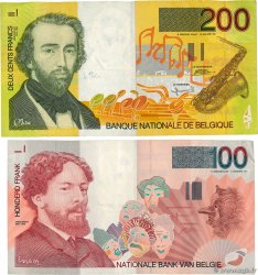 100 et 200 Francs Lot BELGIQUE  1995 P.147 et P.148 TTB