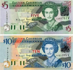 5 et 10 Dollars Lot EAST CARIBBEAN STATES  2003 P.42v et P.43v