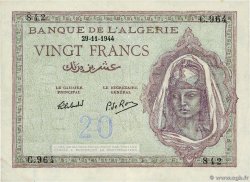 20 Francs ALGÉRIE  1944 P.092b TTB+