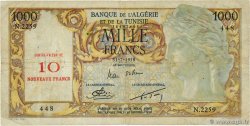 10 NF sur 1000 Francs ALGÉRIE  1958 P.112