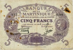 5 Francs Cabasson violet MARTINIQUE  1945 P.06